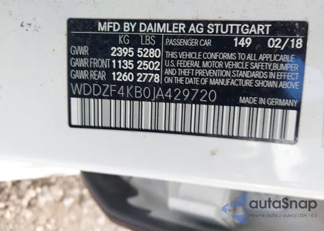 2018 Mercedes-Benz E 300 4Matic из США, поврежденный, VIN WDDZF4KB0JA429720